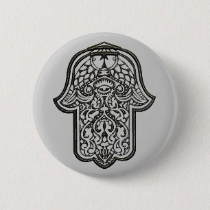 Badge Rond 5 Cm Main de henné de Hamsa (original)
