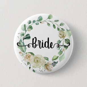 Badge Rond 5 Cm Main de mariée lettrer chic calligraphie rose cour