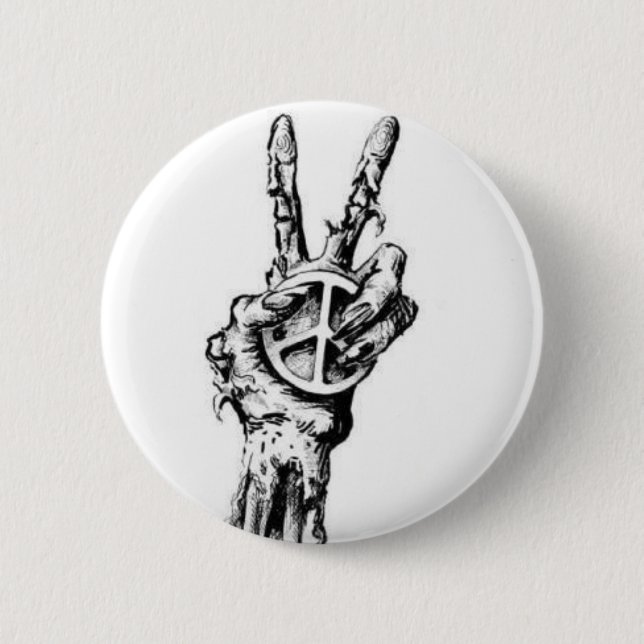 Badge Rond 5 Cm main de zombi (Devant)