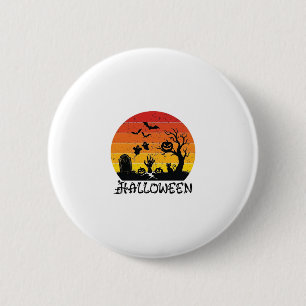 Badge Rond 5 Cm Main de zombie Halloween Pierre tombale Arbre Chat