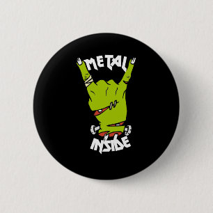 Badge Rond 5 Cm main de zombie métal à l'intérieur du bouton