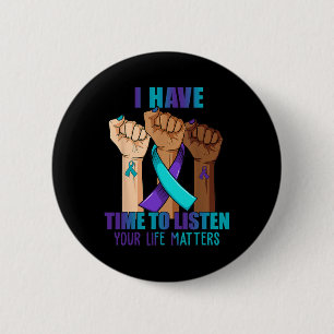 Badge Rond 5 Cm Main J'Ai Le Temps D'Écouter La Prévention Du Suic