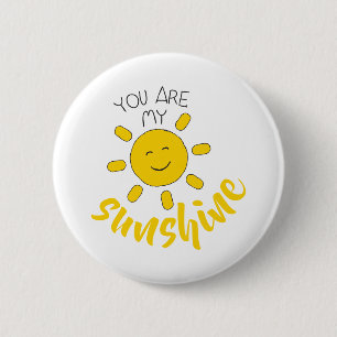 Badge Rond 5 Cm Main Jaune dessinée Soleil Bonjour soleil Image Su