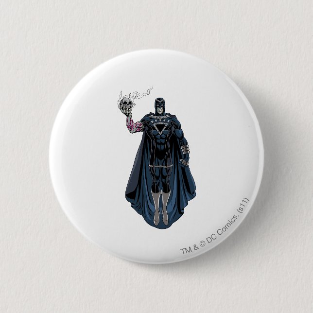 Badge Rond 5 Cm Main noire avec le crâne 1 (Devant)