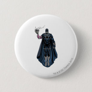 Badge Rond 5 Cm Main noire avec le crâne 1