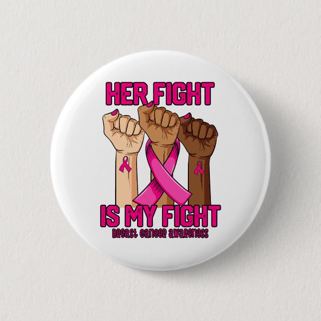 Badge Rond 5 Cm Main Son Combat Est Mon Combat Conscience Du Cance (Devant)
