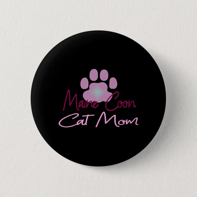 Badge Rond 5 Cm Maine chat (Devant)