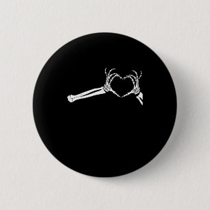 Badge Rond 5 Cm Mains Coeur Squelette Drôle. Halloween Costume pea