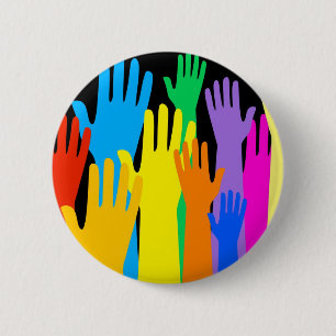 Badge Rond 5 Cm Mains colorées