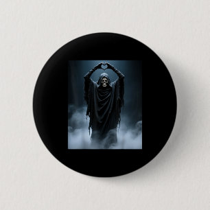 Badge Rond 5 Cm Mains de cœur de fantôme drôle visage effrayant ha