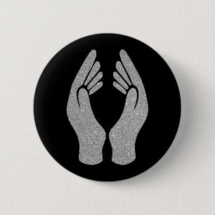 Badge Rond 5 Cm Mains de diamant