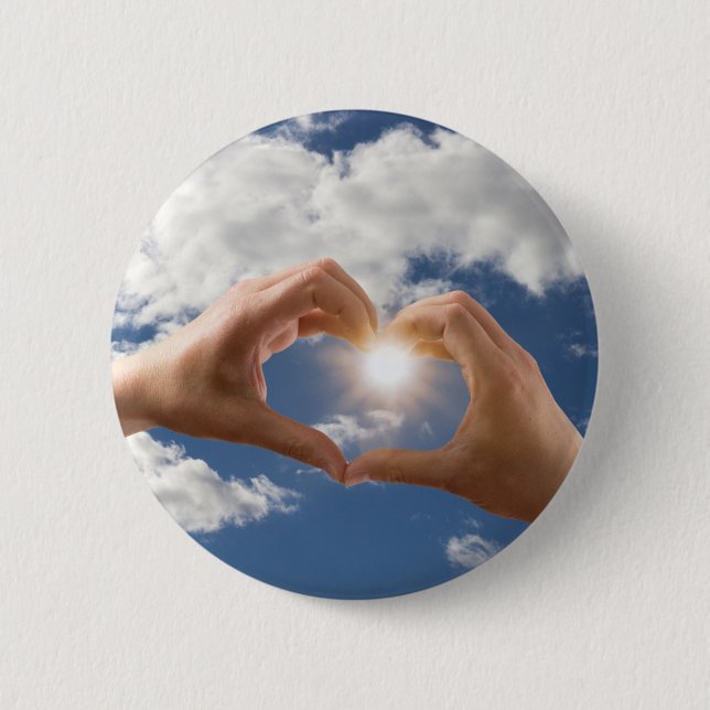 Badge Rond 5 Cm Mains de l'amour (Devant)