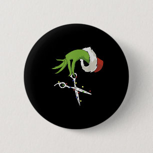 Badge Rond 5 Cm Mains de lutin drôles Coiffeur Coiffeuse Ciseaux B