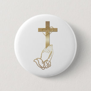Badge Rond 5 Cm Mains de prière