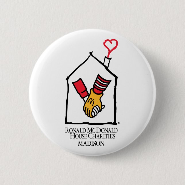 Badge Rond 5 Cm Mains de Ronald McDonald (Devant)