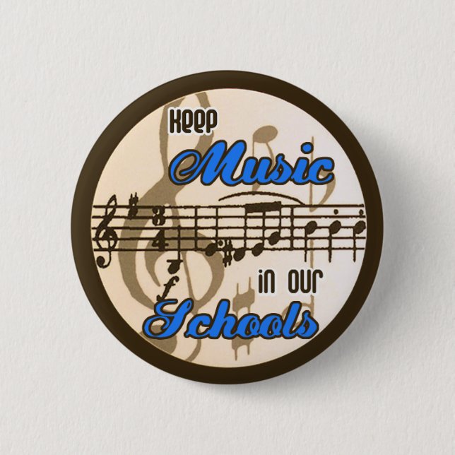 Badge Rond 5 Cm Maintenez la musique dans nos écoles ! (Devant)