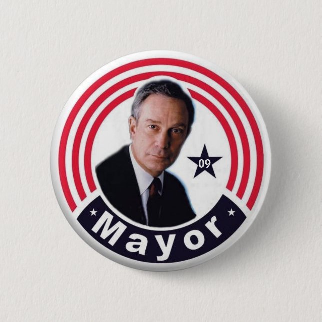 Badge Rond 5 Cm Maire 2009 Bloomberg Button (Devant)