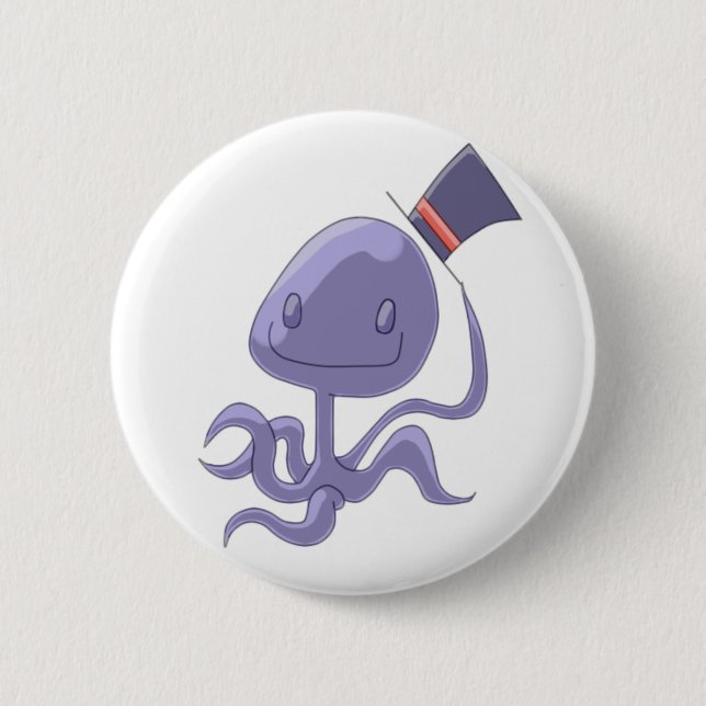 Badge Rond 5 Cm Maire Octopus (Devant)