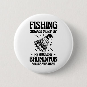 Badge Rond 5 Cm Mais dans ma tête, je joue au joueur de badminton