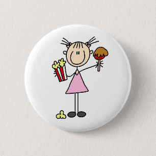 Badge Rond 5 Cm Maïs éclaté et caramel Apple au bouton juste