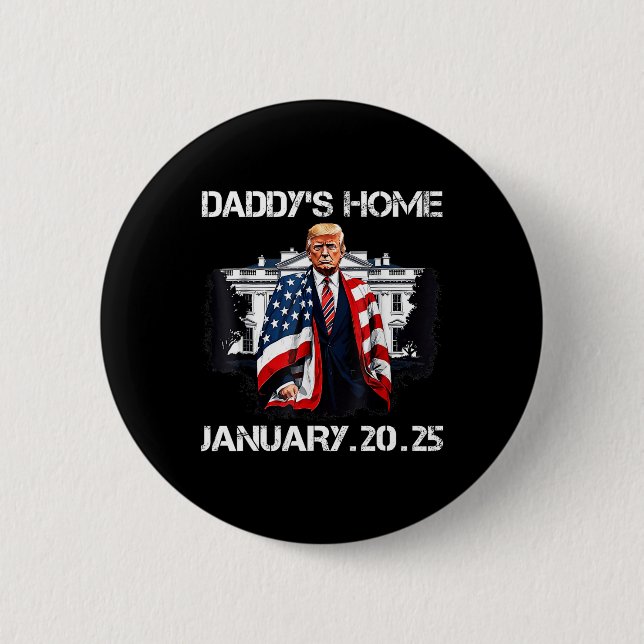 Badge Rond 5 Cm Maison Blanche de Trump Daddy (Devant)