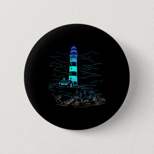 Badge Rond 5 Cm Maison de bord de mer phare Voile Vie mer bateau