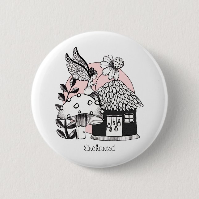 Badge Rond 5 Cm Maison de Fairy et Fairy (Devant)