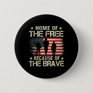 Badge Rond 5 Cm Maison De La Liberté À Cause Du Brave Drapeau Usa