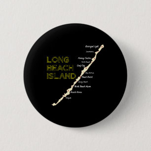 Badge Rond 5 Cm Maison de plage de Lbi Nj Long Beach Island New Je