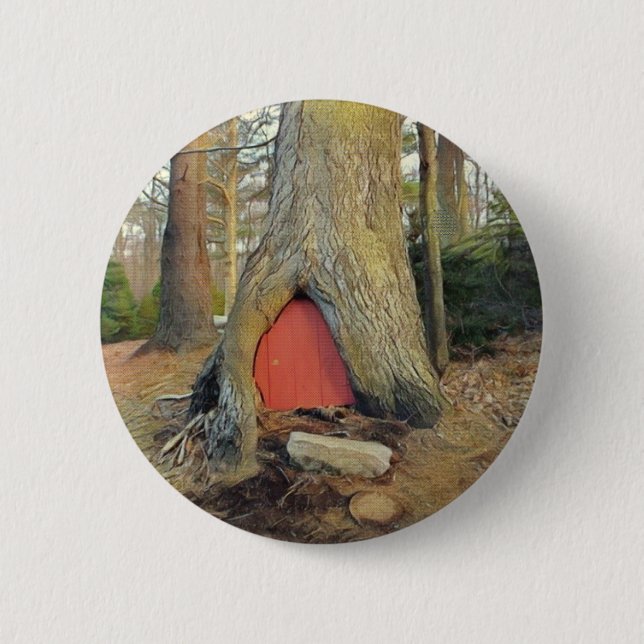 Badge Rond 5 Cm Maison des elfes magiques (Devant)