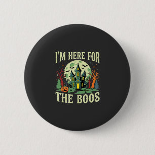 Badge Rond 5 Cm Maison hantée Halloween et Boos de citrouille