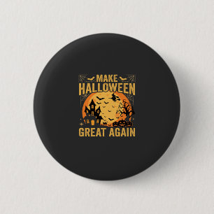Badge Rond 5 Cm Maison Hantée Halloween Super Encore Citrouille