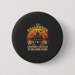 Badge Rond 5 Cm Maison hantée Halloween Une bonne frayeur Design_1
