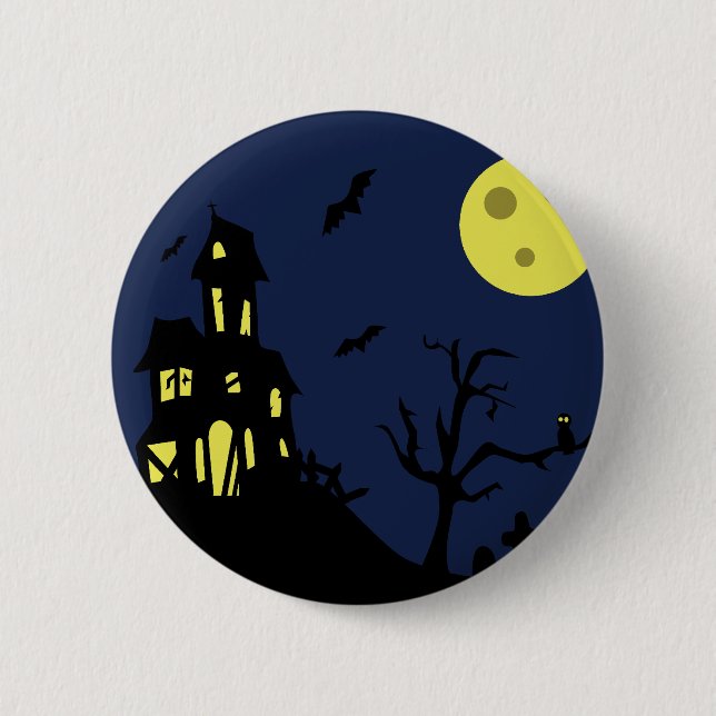 Badge Rond 5 Cm Maison haunted (Devant)