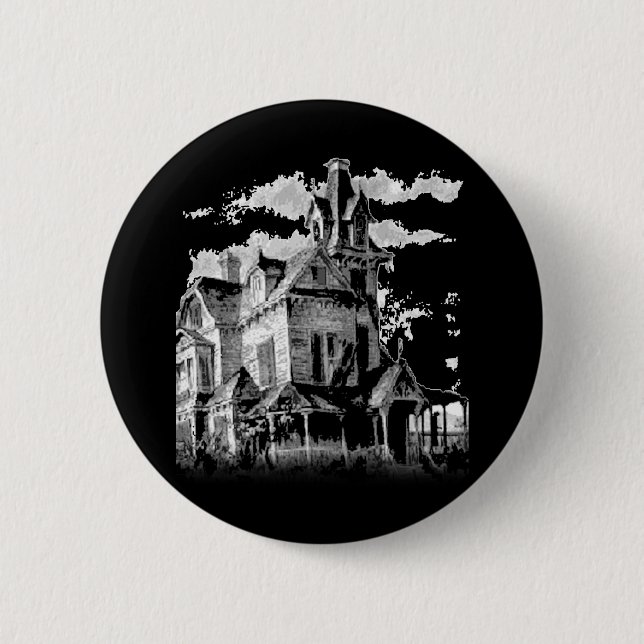 BADGE ROND 5 CM MAISON HAUNTÉE (Devant)