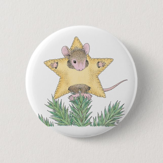 Badge Rond 5 Cm Maison-Souris Designs® - goupilles (Devant)