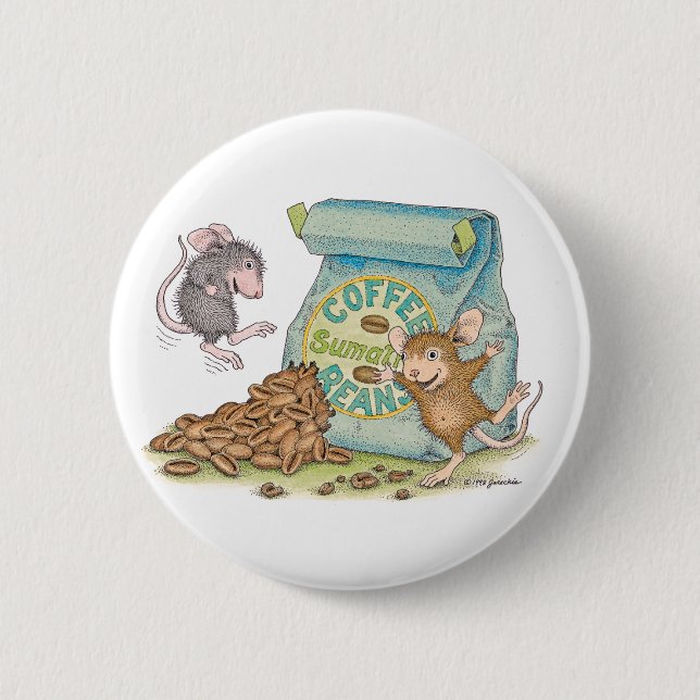 Badge Rond 5 Cm Maison-Souris Designs® - goupilles (Devant)