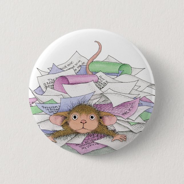 Badge Rond 5 Cm Maison-Souris Designs® - goupilles (Devant)