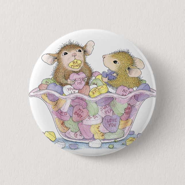 Badge Rond 5 Cm Maison-Souris Designs® - goupilles (Devant)