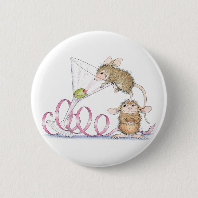 Badge Rond 5 Cm Maison-Souris Designs® - goupilles (Devant)
