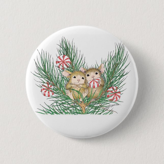 Badge Rond 5 Cm Maison-Souris Designs® - goupilles (Devant)