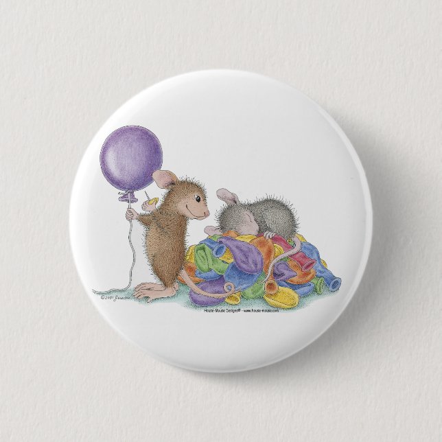 Badge Rond 5 Cm Maison-Souris Designs® - goupilles (Devant)