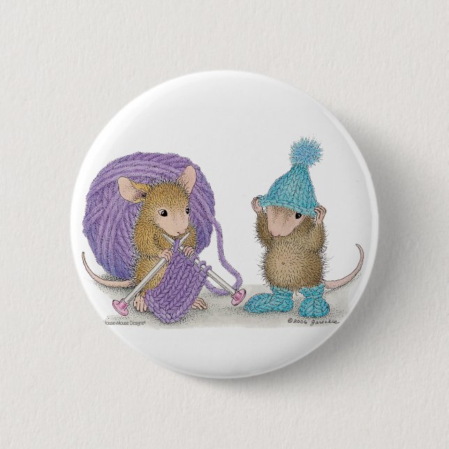 Badge Rond 5 Cm Maison-Souris Designs® - goupilles (Devant)