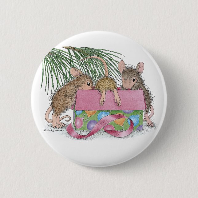 Badge Rond 5 Cm Maison-Souris Designs® - goupilles (Devant)