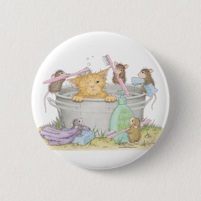 Badge Rond 5 Cm Maison-Souris Designs® - goupilles (Devant)