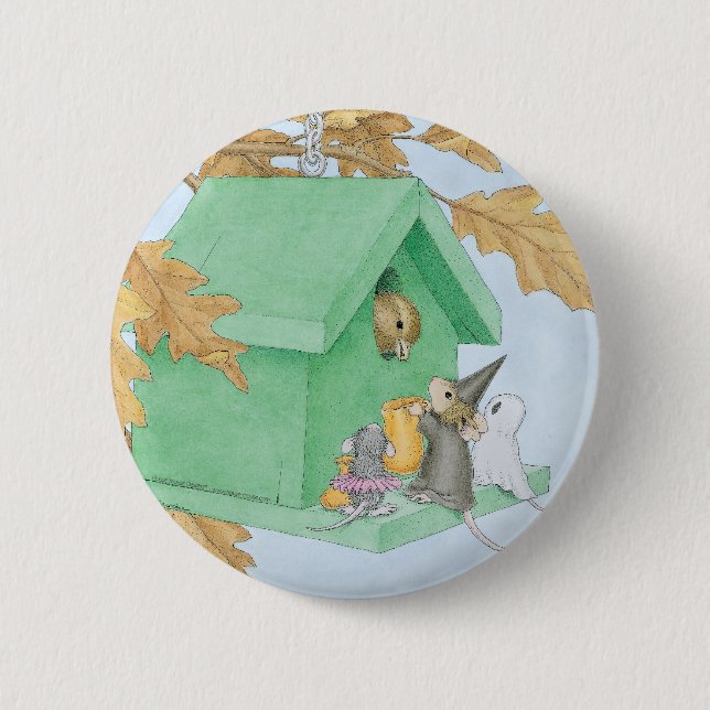Badge Rond 5 Cm Maison-Souris Designs® - goupilles (Devant)