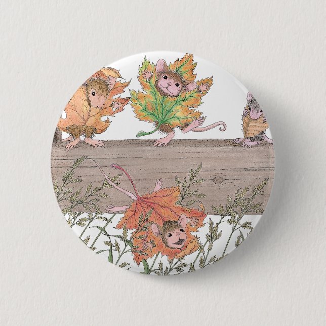 Badge Rond 5 Cm Maison-Souris Designs® - goupilles (Devant)