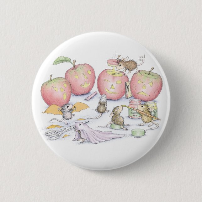 Badge Rond 5 Cm Maison-Souris Designs® - goupilles (Devant)