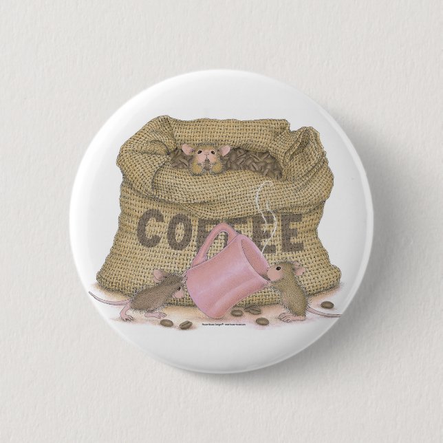 Badge Rond 5 Cm Maison-Souris Designs® - goupilles (Devant)