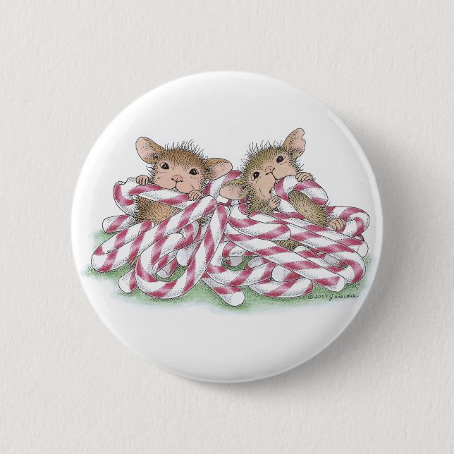 Badge Rond 5 Cm Maison-Souris Designs® - goupilles (Devant)